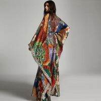 Hot sell Dragon and Phoenix Pattern Beach Jacket Beach Smock Kimono Cardigan Holiday Robe