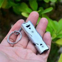 Outdoor Stainless steel high decibel Double tube popping whistle multi-function whistling voice Up to 150 decibels size 57X18cm Survival kits