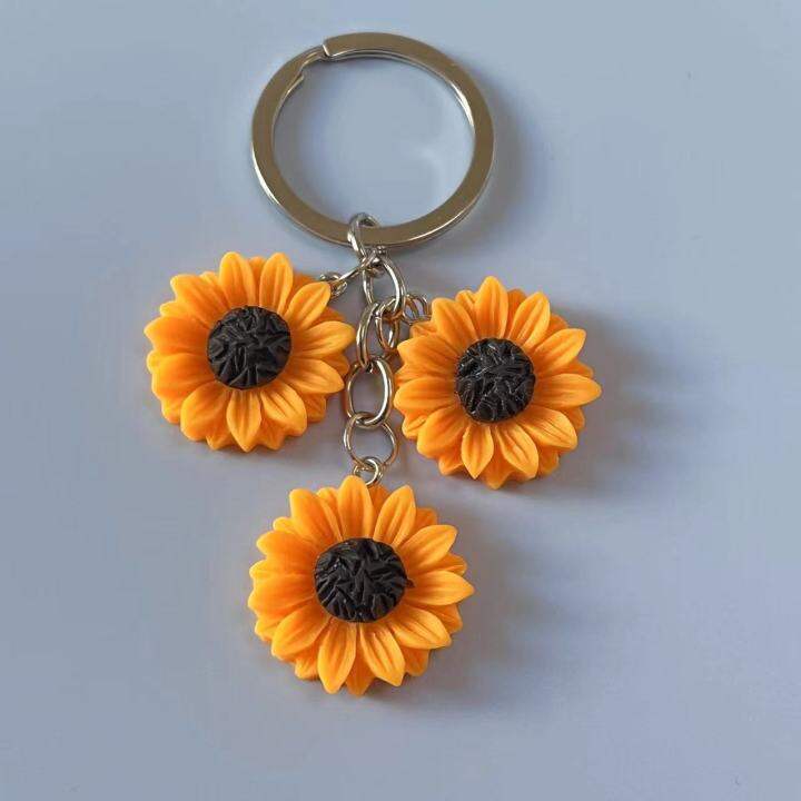 golden-best-friend-gifts-cute-sun-flowers-resin-sunflower-keychain-flower