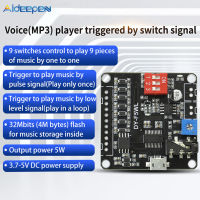 โมดูลเล่นเสียง Aideepen เครื่องเล่นเพลงเสียงเตือนอุปกรณ์ออกอากาศด้วยเสียง MP3เครื่องขยายเสียงทริกเกอร์แฟลชคลาส D 32MBit