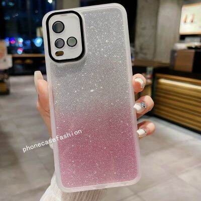 เคสโทรศัพท์สำหรับ Vivo Y21 Y21T Y21s Y21A Y33s Y33T เคสมือถือไล่สีเคสโทรศัพท์ดาวประกายแวววาวใสปลอกอ่อนแฟชั่น