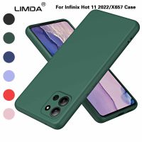 LIMIDA สำหรับ Infinix Hot 11 2022/X657เคสโทรศัพท์ของเหลวซิลิก้าเจลเลียนแบบ2.2มม. + ผ้าสำลีผิวนอกเนื้อนิ่ม TPU ฝาหลัง