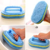 1Pcs Kitchen Bathroom Toilet Cleaning magic sponge Handle Sponge Brush Blue Soft Eraser Ceramic Window Slot Clean Brush