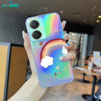 ZeroQiQi เคสโทรศัพท์ลายการ์ตูนสุด Vivo Y27,เคสกรอบบัตรเลเซอร์เคสโทรศัพท์โทรศัพท์สลายเลเซอร์สีรุ้งใสบางเฉียบ TPU นุ่มพิเศษขอบเคสกันกระแทกมีสีสัน