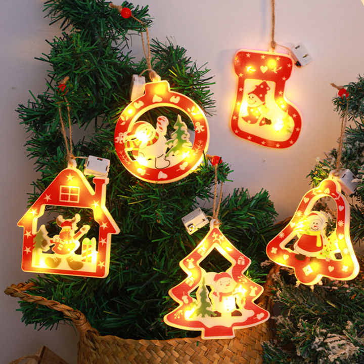 Đèn LED dạng treo hình cây thông giáng sinh ánh sáng sao Santa ...