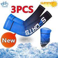 New 3PC Ice Silk Sleeve Sunscreen Cuff UV Sun Protection Arm Sleeves  Anti-Slip Men Women Long Gloves Outdoor Cool Sport Cycling