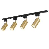 Luxury gold copper track spotlights led ceiling lamp living room wall aisle bar Gu10 tracking light kit gold lighting fixture