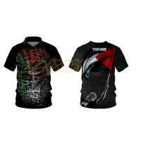 Confidently waving flags, supporting Palestine, supporting Palestinian design of short sleeved polo T-shirts, free customization of names