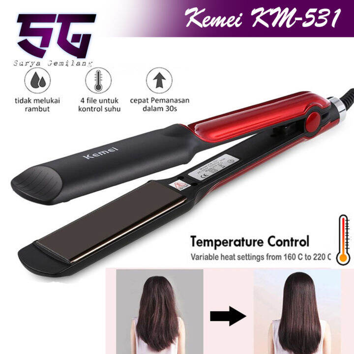 Catok Rambut Kemei KM531 Catokan Suhu Alat Pelurus Rambut Electric
