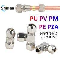 Pneumatic Fittings Brass 4 6 8 10 12 14 16mm OD Tube Compression Ferrule Tubing Compression Fitting Connector PU PV PE PZA PM Hand Tool Parts Accessor