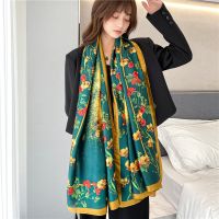 【Miki Xinyuan】ยี่ห้อ Designe ผ้าพันคอไหมผู้หญิงผ้าคลุมไหล่ยาว AndAutumn ScarvesBandana FemaleBeach Stole Hijabs Foulard