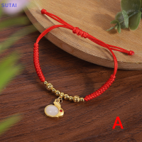 ?【Lowest price】SUTAI กำไลข้อมือกระต่ายน่ารักเชือกสานปรับได้สไตล์วินเทจของจีนเครื่องประดับมือโชคดีของขวัญปีใหม่