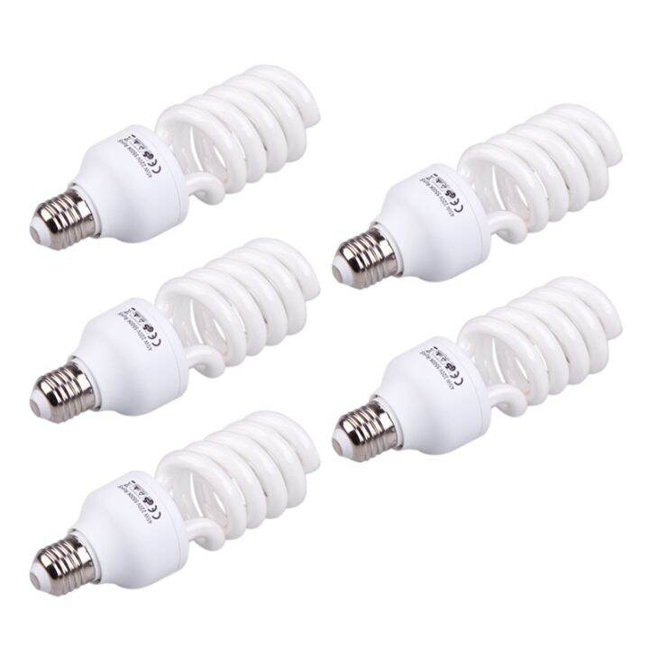5X Compact E27 220V 5500K 45W Photo Studio Bulb Video Photography
