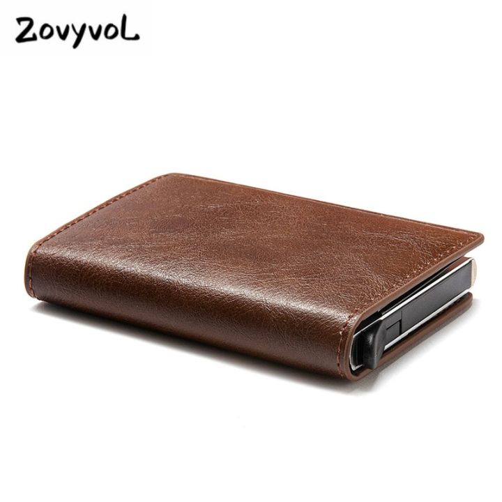 layor-wallet-zovyvol-กระเป๋าสตางค์ขนาดเล็กแบบที่ใส่บัตรเครดิตผู้ชายกระเป๋าเงินใส่บัตร-ธุรกิจบางโลหะอะลูมิเนียมขนาดเล็กป้องกัน-rfid-จากหนังใส่ได้ทั้งชายและหญิง