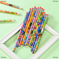 Snoopy ดินสอไม้ HB พร้อมยางลบ12ชิ้นดินสอวาดภาพร่างน่ารักเครื่องเขียนสำหรับนักเรียนอุปกรณ์สำนักงานของขวัญสำหรับเด็ก