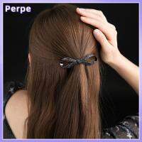 PERPE 2pcs สง่างามเรียบหรู หางม้าหางม้า คริสตัลคริสตัลคริสตัล คลิปผม rhinestone โบว์ไทด์ อุปกรณ์เสริมผม กิ๊บหนีบผม