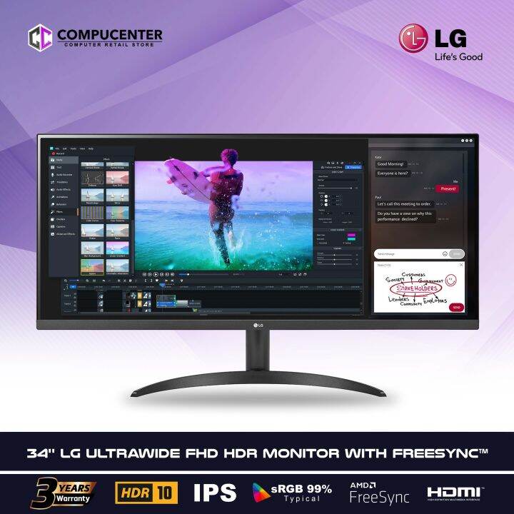 LG 34WP500-B 34" UltraWide FHD (2560 X 1080) IPS Display HDR10 - AMD ...