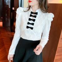 Long Sleeve Blouse Women Fashion Slim White Top New Design 2022 Autumn Vintage Chiffon Shirt