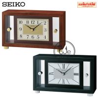 SEIKO นาฬิกาตั้งโต๊ะ รุ่น QXG149B QXG149K QXG147B เหมาะโต๊ะทำงาน ตั้งโชว์ วัสดุไม้จริง สีน้ำตาลเข้ม Vintage QXG