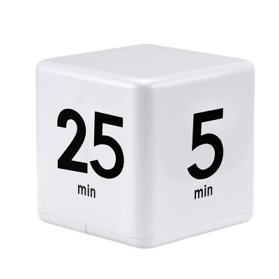 Cube Timer Kitchen Timer Time Management Timer Gravity Sensor Flip Management and Countdown 25-5-45-15 Minutes