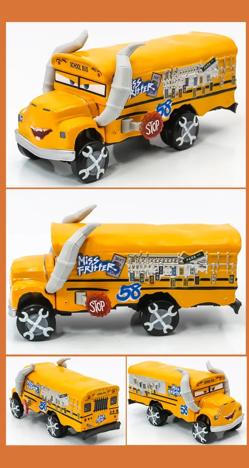 New Cars 3 Bus Fritter Yellow Car Thunder Hollow Car Crash Car Alloy Metal  Diecast Car Toy For Boy