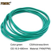 แหวนต้านทานอัลคาไล Fkm O-Ringod245X6Mm กรดและปิดผนึกปะเก็นสีเขียวทน Od16.5Mm ~ 680มม. * 6มม./น้ำมัน Cs (Od245X6Mm 1ชิ้น)