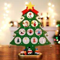 New Hot Christmas Tree Pendant for Home Decoration Wooden with Mini Drop Ornaments Snowman Bells Xmas Craft Gift for Kids