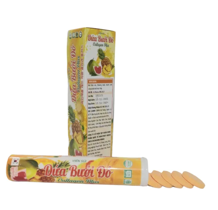 Viên Sủi Giảm Cân Dứa Bưởi Đỏ Collagen Plus-Giúp Giúp Tăng Cường Chuyển Hóa Chất Béo Giảm Cân An Toàn Hiệu