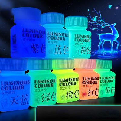 58ML Glow-in-the-dark Acrylic Paint Students DIY Hand-painted Textile Fluorescent Drawing Super-bright Luminescent Coating