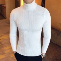 Brand Men Turtleneck Sweaters and Pullovers 2022 New Fashion Knitted Sweater Winter Men Pullover Homme Wool Casual Solid Clothes