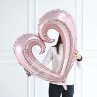 1Pc 30/40inch Rose Gold Heart Balloon 108x100cm Large Size Red Hook Heart Shape Foil Balls Wedding Valentines Day Party Decor Balloons