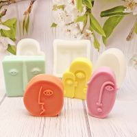 Art Abstract Face Candle Silicone Mold DIY Geometric Portrait Face Candle Making Resin Soap Mold Christmas Gift Craft Home Decor