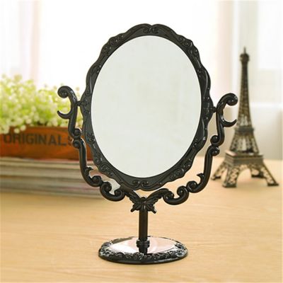 Black Butterfly Rotatable Vintage Desktop Gothic Rose Stand Compact Makeup Mirror European Style Acrylic Small Size Makeup Tools Mirrors