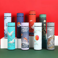 Creative Digital Thermos Cup Chinese Style Inligent Temperature Display Thermal Bottles For Water Coffee Outdoor Household