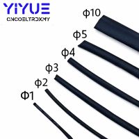 1M/lot Black Heat Shrink Tube 1mm 2mm 3mm 4mm 5mm 10mm Diameter Heatshrink Tubing Shrinkable Wrap Wire Cable Sleeve Electrical Circuitry Parts