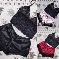 ZZOOI Women Sexy Lingerie Set Lace Crop Top Shorts Pajamas Set Bow Lace Sex Dress Fashion Temptation Satin Nightdress Suit