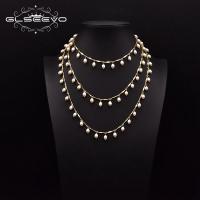 GLSEEVO Natural Fresh water Pearl Long Chain Necklace Womens Personalized Adjustable Length Jewelry Accessories Wedding GN0270