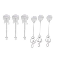 Coffee Spoons,60 Pack Creative Cute Teaspoons Stainless Steel Staff Musical Notation Shaped (30 Music Note +30 Guitar)