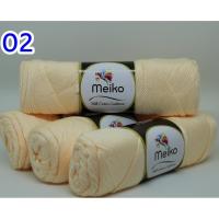 Meiko ไหมพรมคอตตอล 4 Ply  (ครีมวนิลาอ่อน 4 ม้วน)