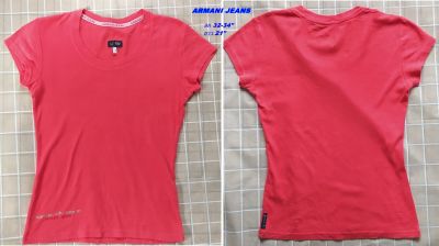 Armani Jeans T-Shirt เสื้อยืด-สีส้มอมแดง ไซส์ 32-34"(สภาพเหมือนใหม่ ไม่ผ่านการใช้งาน)