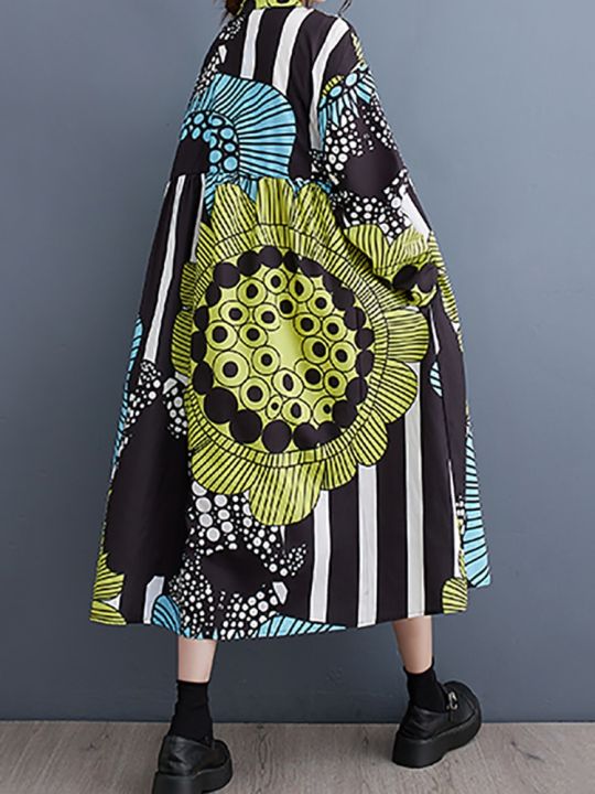 xitao-dress-long-sleeve-patchwork-print-shirt-dress