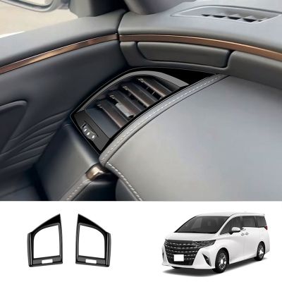 For Toyota Alphard 40 Series 2023+ RHD Carbon Fiber Dashboard Air Condition Vent Outlet Cover Trim Frame Sticker Replacement Parts Accessories