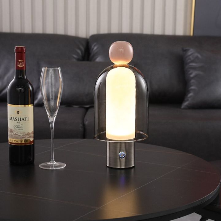 ไฟโต๊ะเห็ดหัวเตียงแบบปลั๊ก-usb-เสียบหมุนได้ห้องนั่งเล่นหลอดไฟสำหรับห้องนอนแก้วตกแต่งข้างเตียงใช้งานง่าย