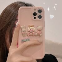 เคส3D J60ลายการ์ตูนหมี Rait เกาหลีเคสโทรศัพท์สำหรับ15 13 12 11 Pro Max Mini X Xs Max Xr 7 8 Plus เคสซิลิโคนแบบนิ่ม