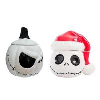 Skull Jar with Lid Resin Devil Pumpkin Halloween Storage Jar Horror Tabletop Decor Gothic White Christmas Hat Skeleton Jar exceptional