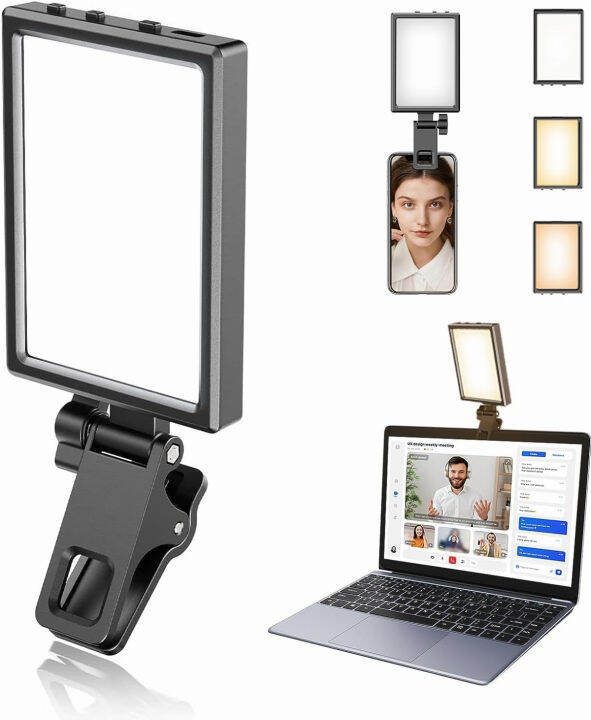 aureday-rechargeable-selfie-light-with-clip-video-light-for-iphone-tablet-camera-laptop-2000mah-portable-led-phone-light-for-selfie-video-conference-zoom-call-photography-makeup-live-stream-tiktok-3-4