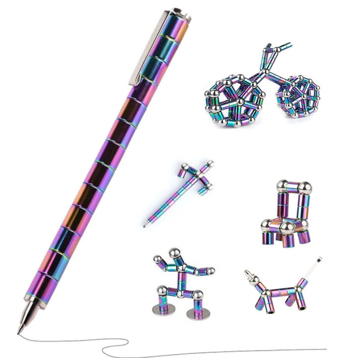 สร้างสรรค์ปากกาแม่เหล็กปากกาขั้วโลกโลหะแม่เหล็ก-modular-คิดหมึกของเล่นความเครียด-fidgets-antistress-ของเล่นปากกาสำหรับเด็กสาวบีบอัด
