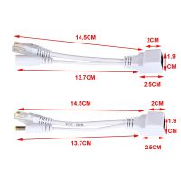 คุณภาพสูง Cable Tape Cdycam 48V 5.5x2.1mm 12V Screened Power 24V 5V Cable POE Switch 10pcs(5pair) adapter POE7005 POE POE Supply Splitter