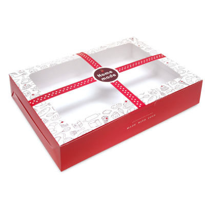 20  ใบ กล่องใส่ขนม ทรงแบน ขนาด 28.2 X20 X 5.5 เซนติเมตร มีหน้าต่าง  กล่องใส่ของขวัญ กล่องใส่ของฝาก กล่องใส่ผ้า กล่องเบเกอรี่ ; BK58