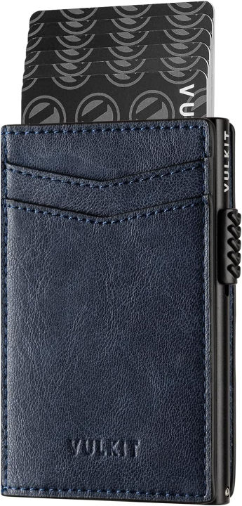 vulkit-mens-slim-wallet-pop-up-card-holder-rfid-blocking-metal-wallet-minimalist-design-holds-up-to-11-cards-navy